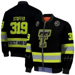 personalized texas tech red raiders heartbeat accent black green bomber jacket best selling