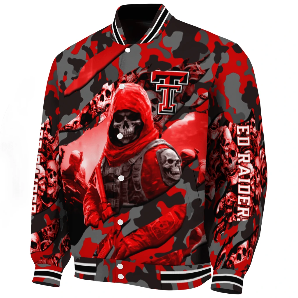 personalized texas tech red raiders skull horde red varsity jacket best selling personalized texas tech red raiders skull horde red varsity jacket best selling