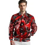 personalized texas tech red raiders skull horde red varsity jacket best selling