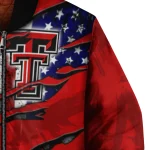 personalized texas tech red raiders usa flag claws red bomber jacket best selling