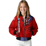 personalized texas tech red raiders usa flag claws red bomber jacket best selling