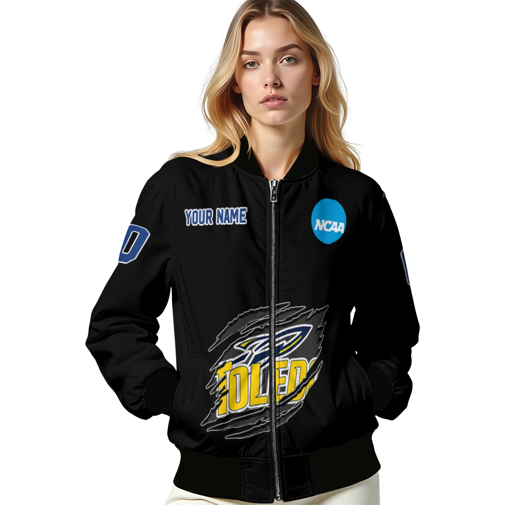 personalized toledo rockets claw shred black bomber jacket latest model personalized toledo rockets claw shred black bomber jacket latest model
