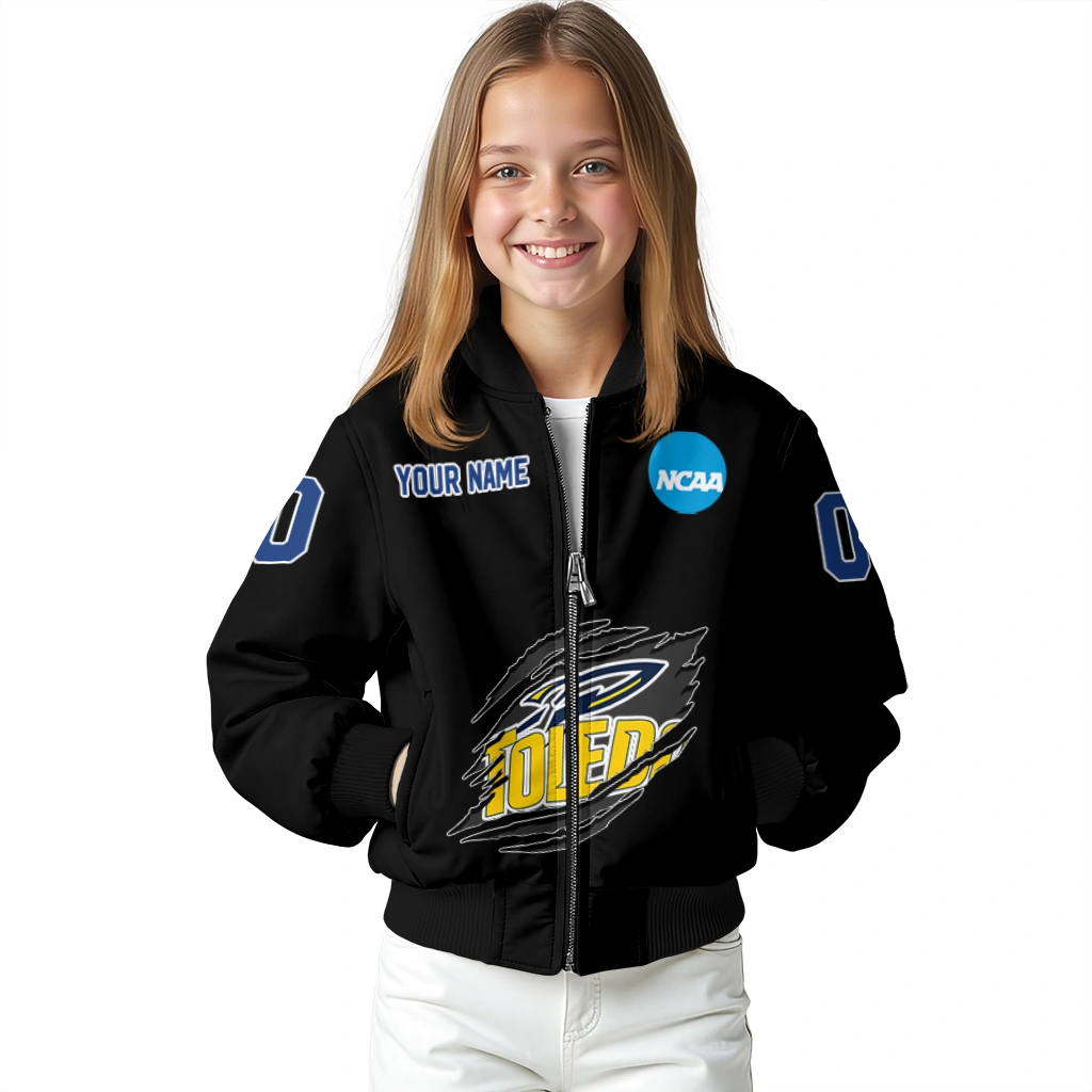 personalized toledo rockets claw shred black bomber jacket top rated personalized toledo rockets claw shred black bomber jacket top rated