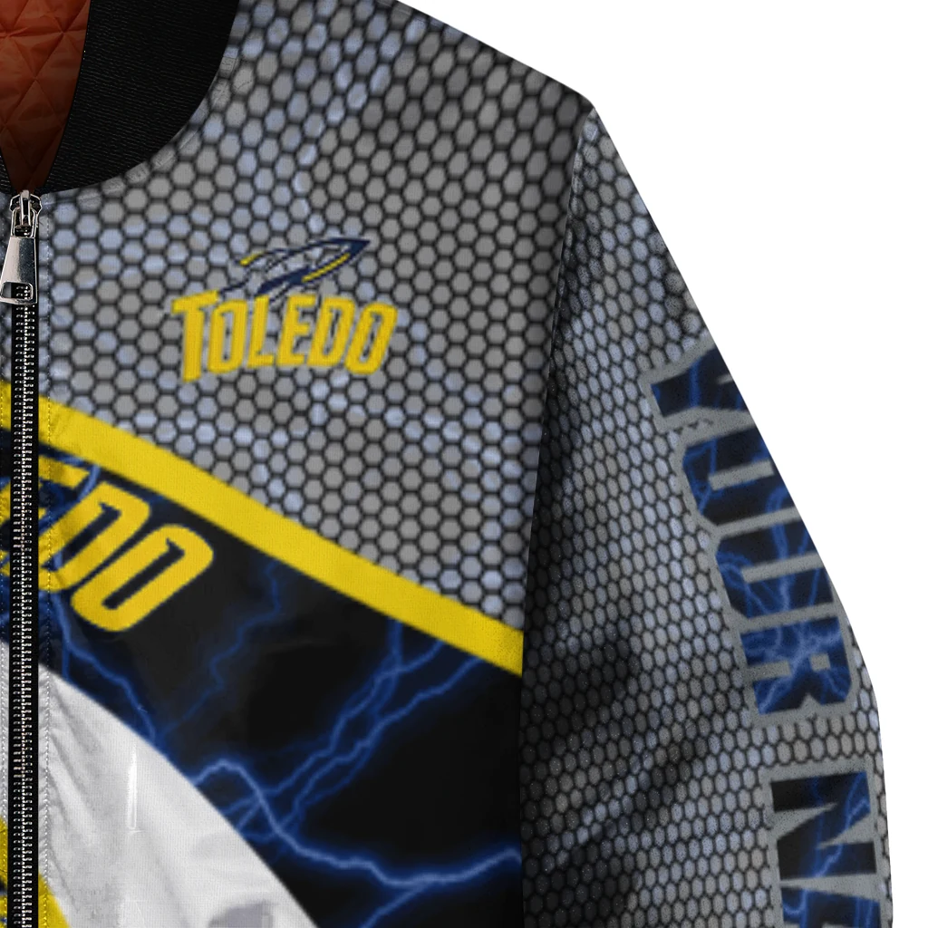 personalized toledo rockets electric flash blue bomber jacket premium grade personalized toledo rockets electric flash blue bomber jacket premium grade