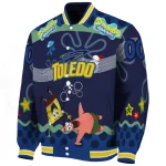 personalized toledo rockets spongebob playtime blue varsity jacket best selling