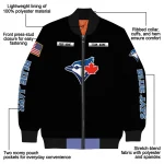 personalized toronto blue jays american flag skull black bomber jacket best selling