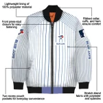 personalized toronto blue jays athlete pinstripes white bomber jacket best selling
