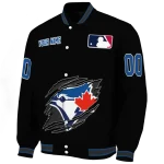 personalized toronto blue jays claw fragment black varsity jacket best selling