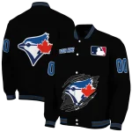 personalized toronto blue jays claw fragment black varsity jacket best selling