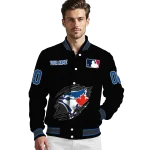 personalized toronto blue jays claw fragment black varsity jacket best selling