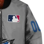 personalized toronto blue jays claw rend grey bomber jacket best selling