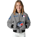 personalized toronto blue jays claw rend grey bomber jacket best selling