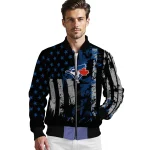 personalized toronto blue jays star stripes blue black bomber jacket best selling
