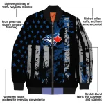 personalized toronto blue jays star stripes blue black bomber jacket best selling