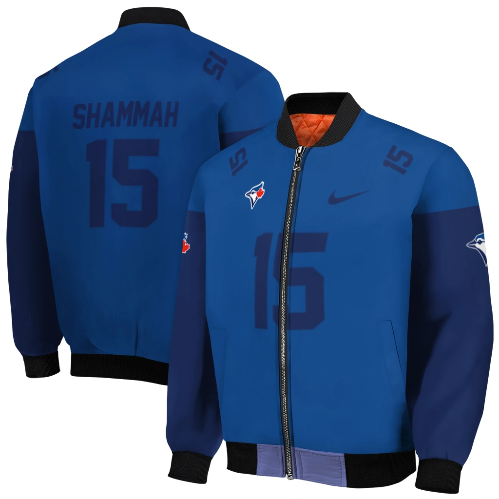 personalized toronto blue jays team patch blue bomber jacket best selling personalized toronto blue jays team patch blue bomber jacket best selling