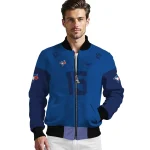 personalized toronto blue jays team patch blue bomber jacket best selling