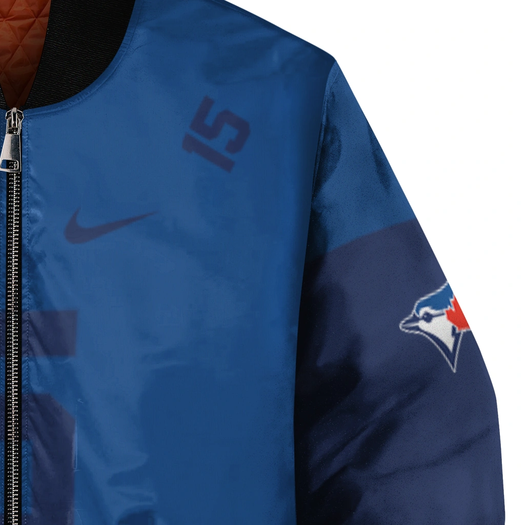 personalized toronto blue jays team patch blue bomber jacket premium grade personalized toronto blue jays team patch blue bomber jacket premium grade