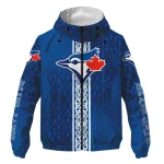 personalized toronto blue jays tribal swirls blue windbreaker jacket best selling