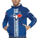 personalized toronto blue jays tribal swirls blue windbreaker jacket best selling