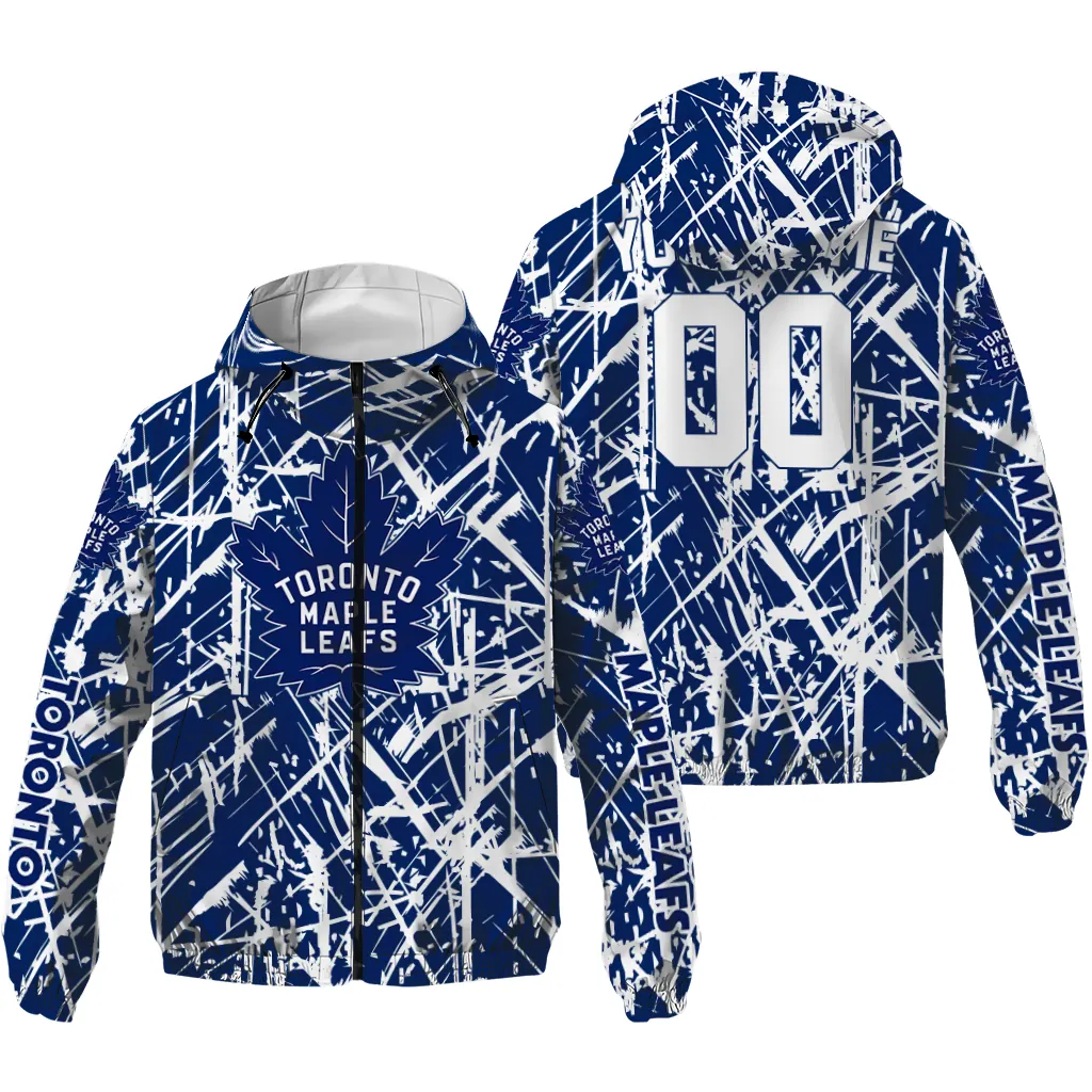 personalized toronto maple leafs brushstroke pattern blue windbreaker jacket high quality personalized toronto maple leafs brushstroke pattern blue windbreaker jacket high quality