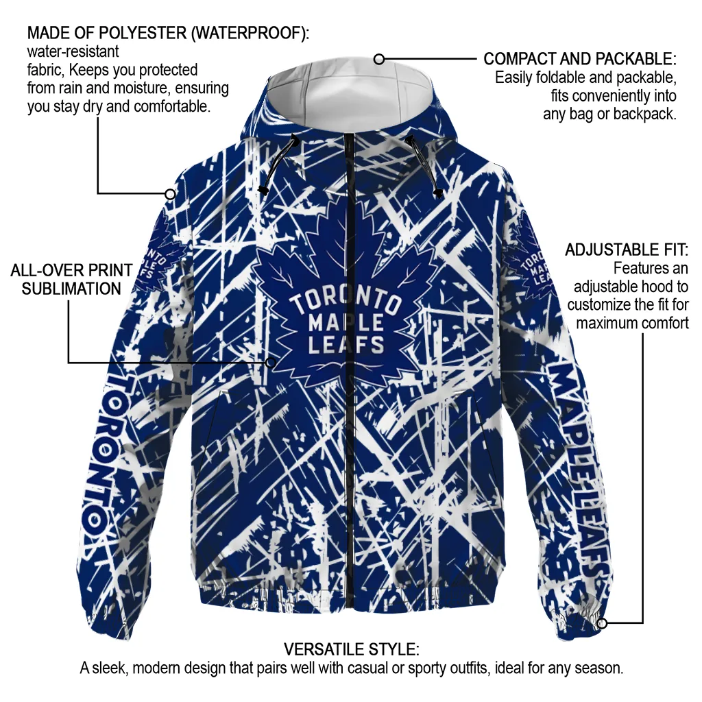 personalized toronto maple leafs brushstroke pattern blue windbreaker jacket new arrival personalized toronto maple leafs brushstroke pattern blue windbreaker jacket new arrival