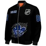 personalized toronto maple leafs claw cut black bomber jacket best selling