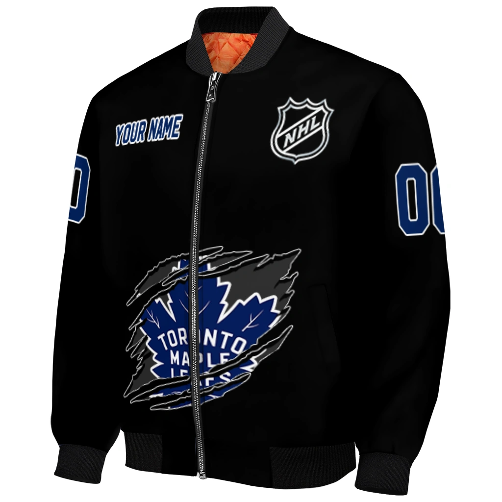 personalized toronto maple leafs claw cut black bomber jacket fashion forward personalized toronto maple leafs claw cut black bomber jacket fashion forward