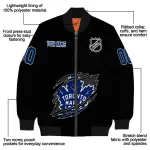 personalized toronto maple leafs claw cut black bomber jacket best selling