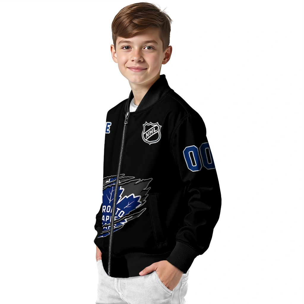 personalized toronto maple leafs claw cut black bomber jacket trendy personalized toronto maple leafs claw cut black bomber jacket trendy