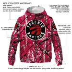 personalized toronto raptors brushstroke pattern red windbreaker jacket best selling