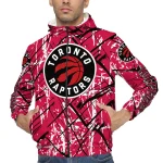 personalized toronto raptors brushstroke pattern red windbreaker jacket best selling