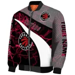 personalized toronto raptors electric flash red bomber jacket best selling