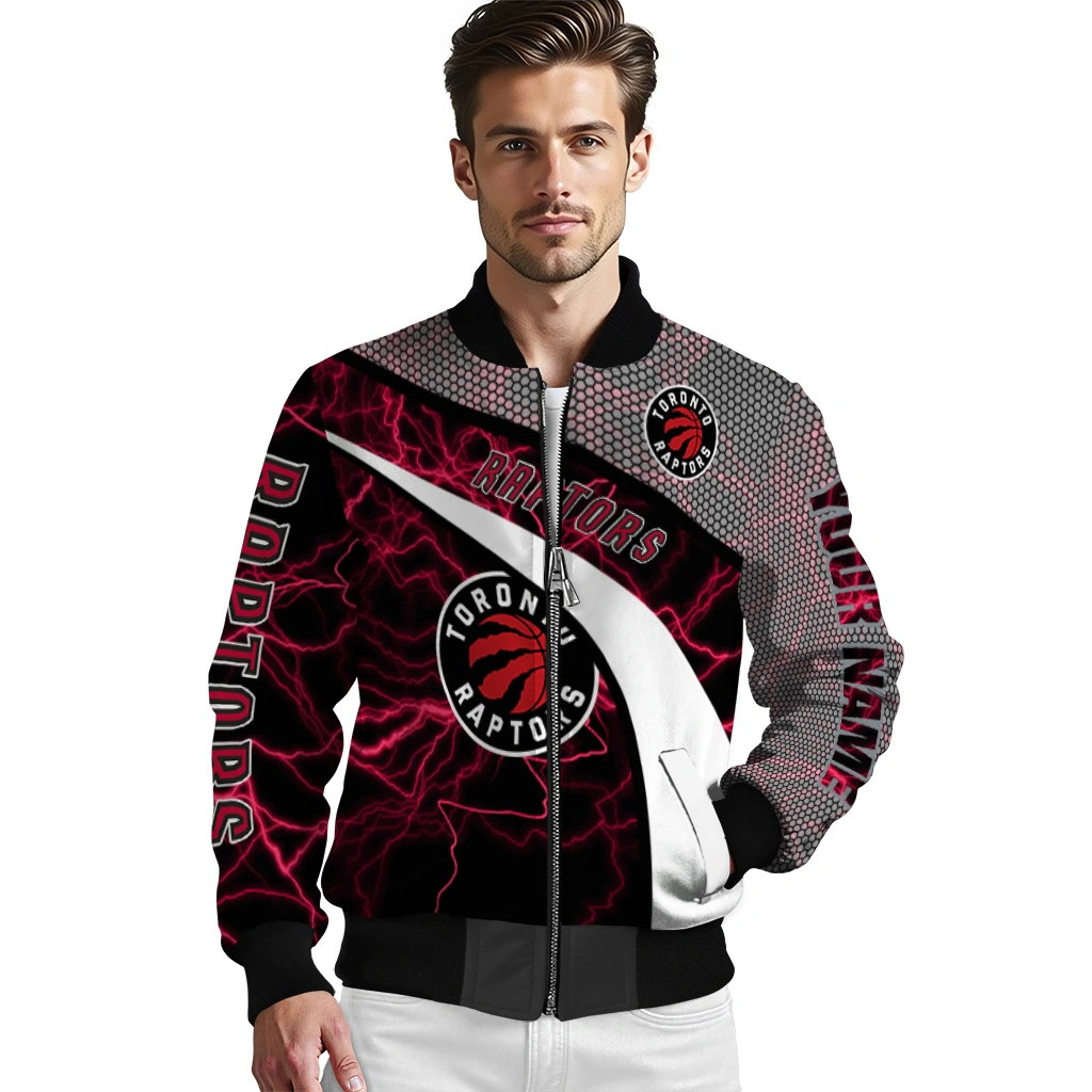 personalized toronto raptors electric flash red bomber jacket high quality personalized toronto raptors electric flash red bomber jacket high quality