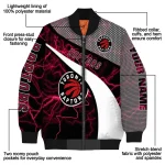 personalized toronto raptors electric flash red bomber jacket best selling