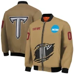 personalized troy trojans claw effect beige bomber jacket best selling