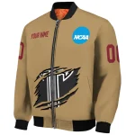 personalized troy trojans claw effect beige bomber jacket best selling