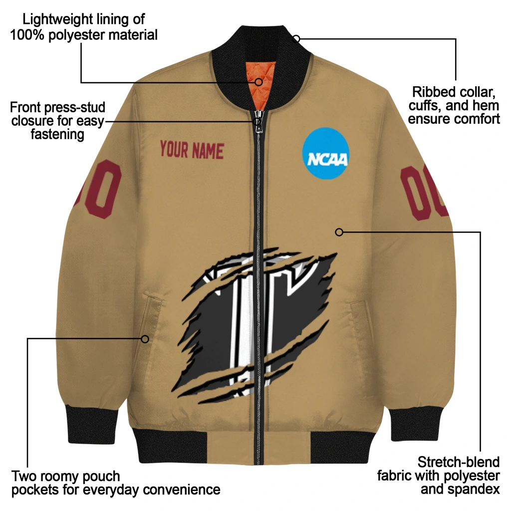 personalized troy trojans claw effect beige bomber jacket new arrival personalized troy trojans claw effect beige bomber jacket new arrival