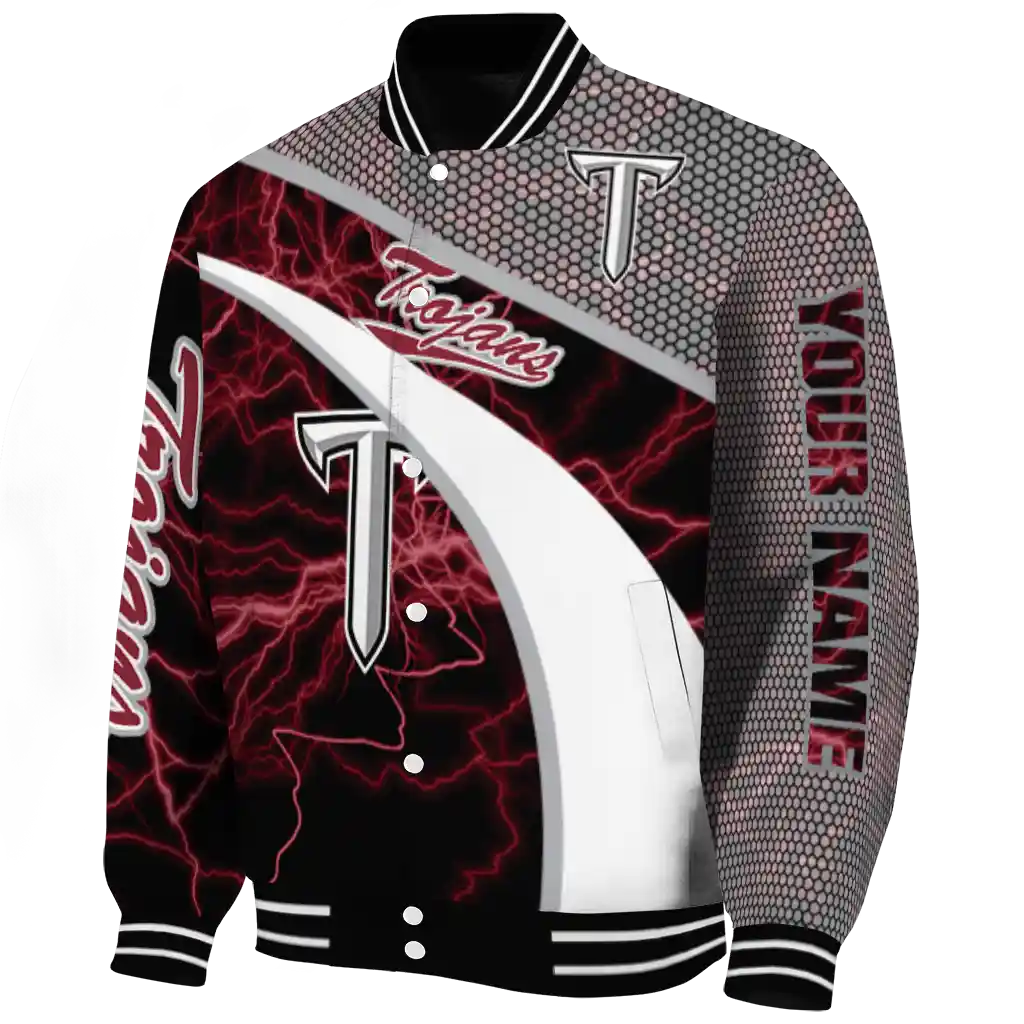 personalized troy trojans electric flash red varsity jacket best selling personalized troy trojans electric flash red varsity jacket best selling