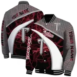 personalized troy trojans electric flash red varsity jacket best selling