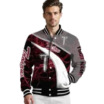 personalized troy trojans electric flash red varsity jacket best selling