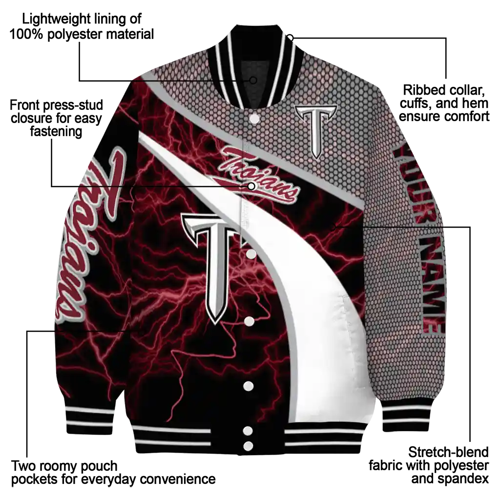 personalized troy trojans electric flash red varsity jacket new arrival personalized troy trojans electric flash red varsity jacket new arrival
