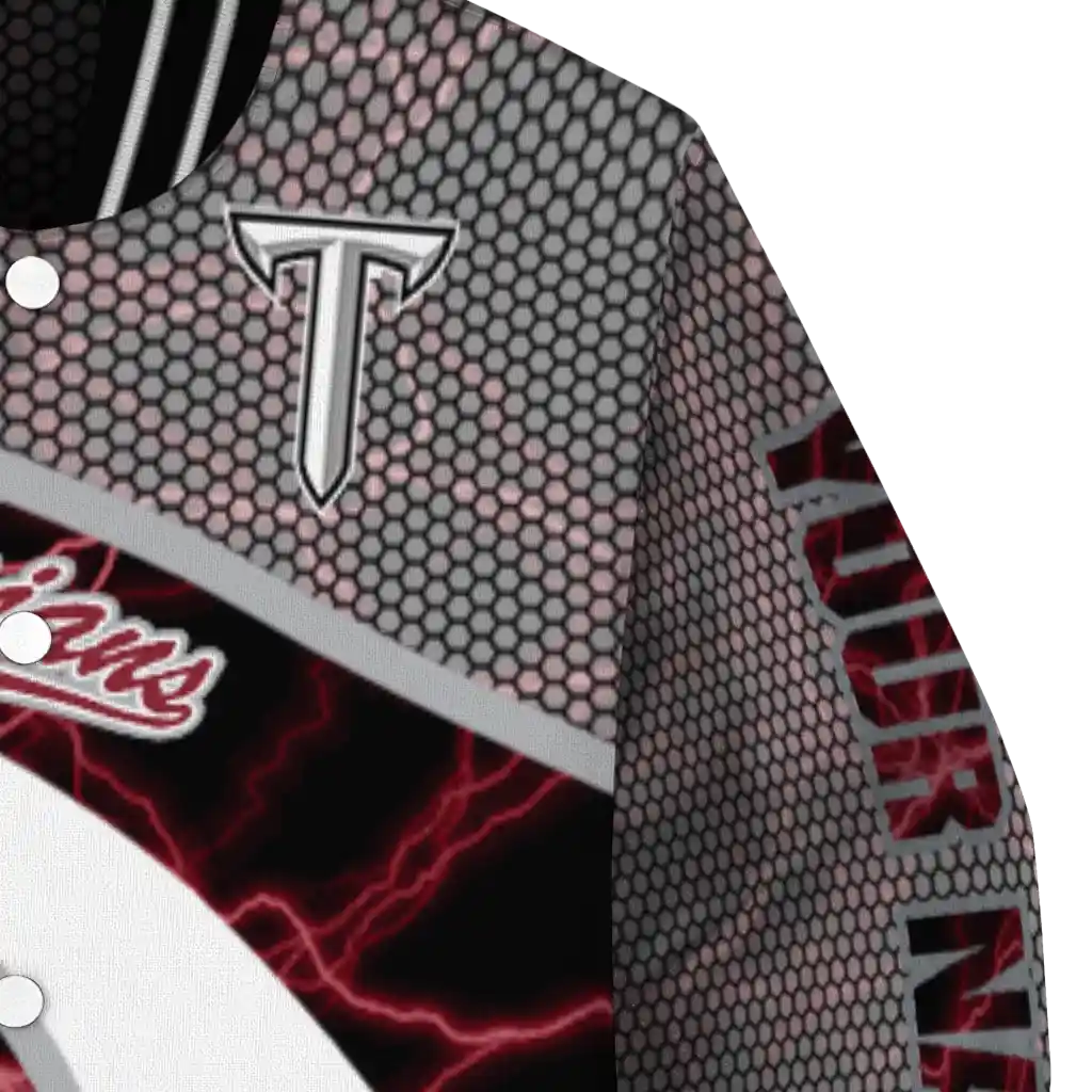 personalized troy trojans electric flash red varsity jacket premium grade personalized troy trojans electric flash red varsity jacket premium grade