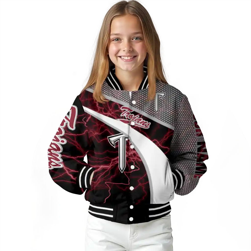 personalized troy trojans electric flash red varsity jacket top rated personalized troy trojans electric flash red varsity jacket top rated