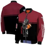 personalized troy trojans groot football red black bomber jacket best selling