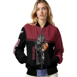 personalized troy trojans groot football red black bomber jacket best selling
