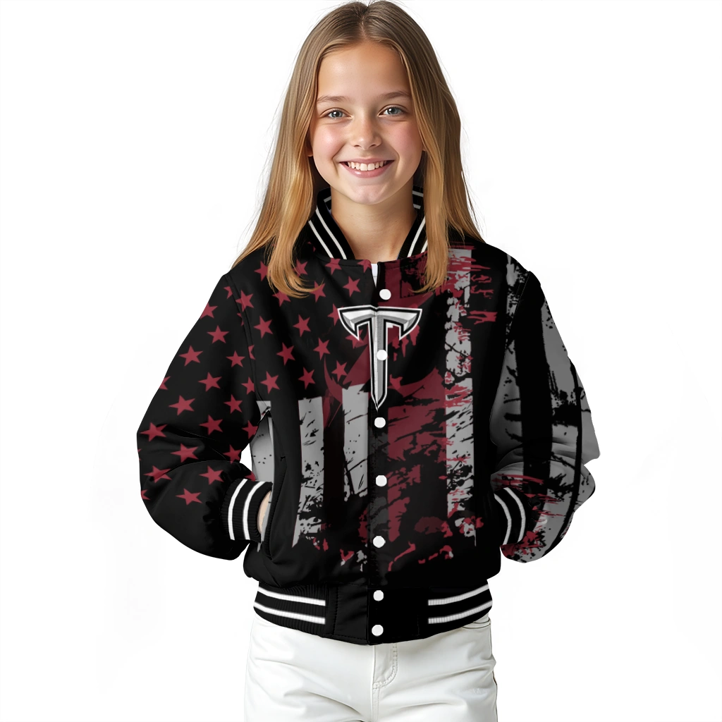 personalized troy trojans star stripes red black varsity jacket top rated personalized troy trojans star stripes red black varsity jacket top rated