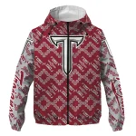 personalized troy trojans trellis mesh red windbreaker jacket best selling