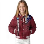personalized troy trojans usa flag claws red varsity jacket best selling