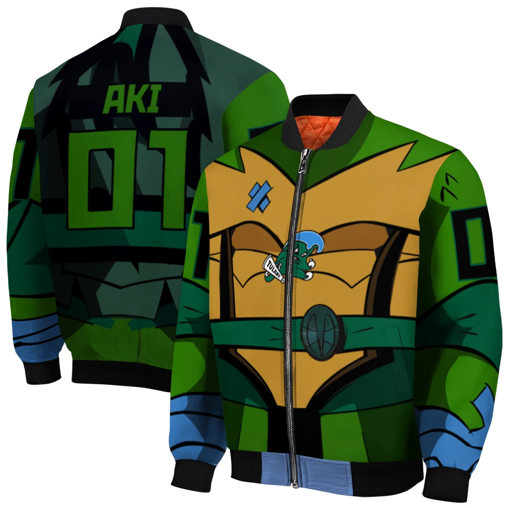 personalized tulane green wave turtle armor bomber jacket best selling personalized tulane green wave turtle armor bomber jacket best selling