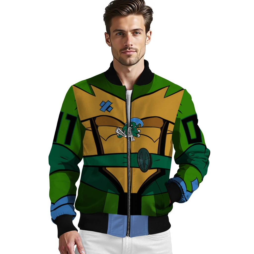 personalized tulane green wave turtle armor bomber jacket high quality personalized tulane green wave turtle armor bomber jacket high quality